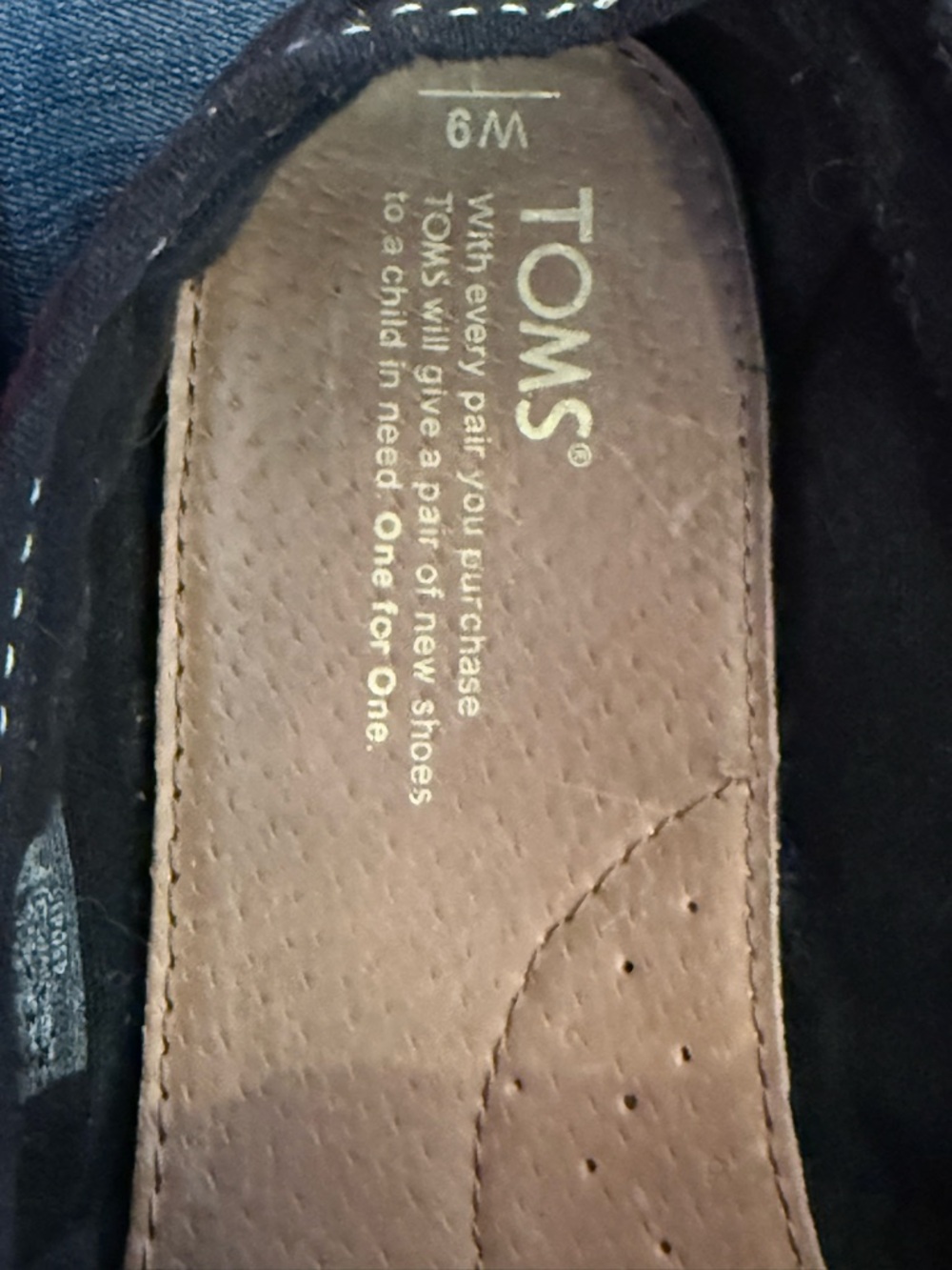 TOMS Slip-On Shoe in Black with Brown Insole